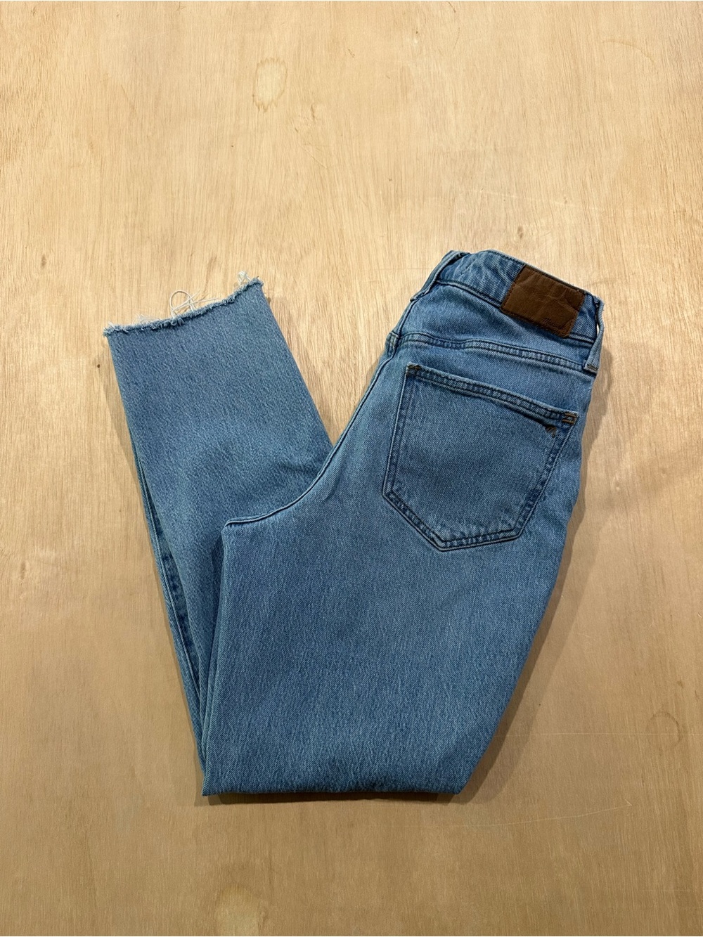 Madewell High-Rise Frayed Hem Light Blue Jeans